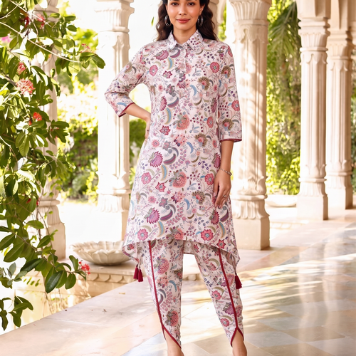 Aza Pink Asymmetrical Co-ord Set