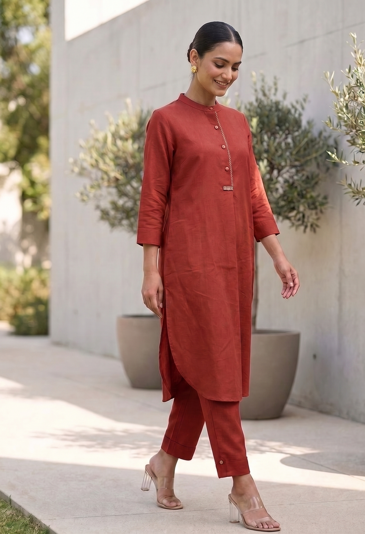 Maroon Matrix Co-Ord