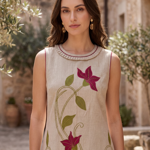 Mabel Applique Jute Dress