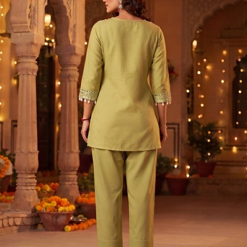 Rida Green Shell & Mirror Co-ord Set