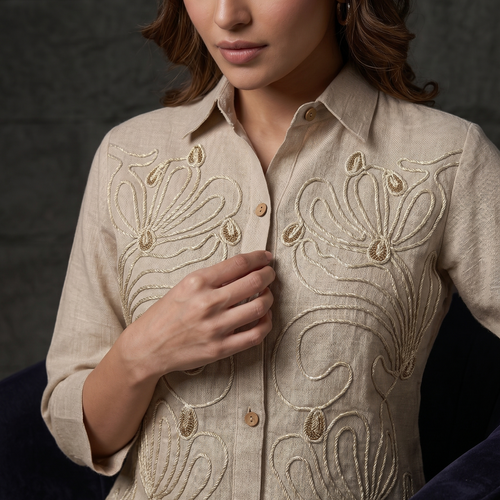 Coco Hand Embroidery Jute Co-ord Set