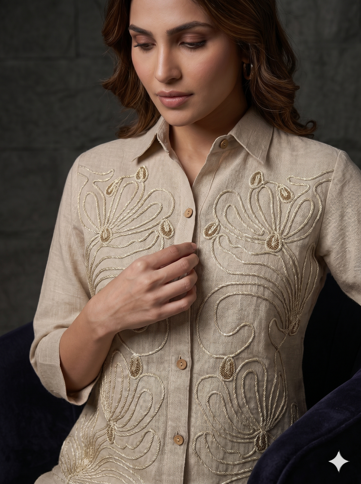 Coco Hand Embroidery Jute Co-ord Set
