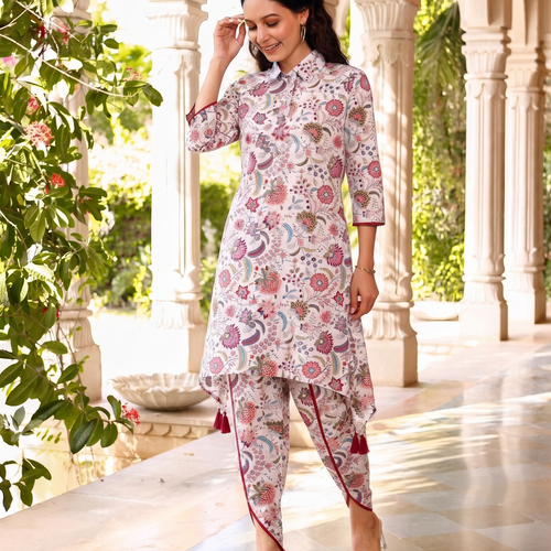 Aza Pink Asymmetrical Co-ord Set