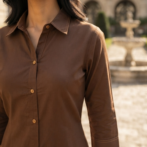 Espresso Brown Belted Dress