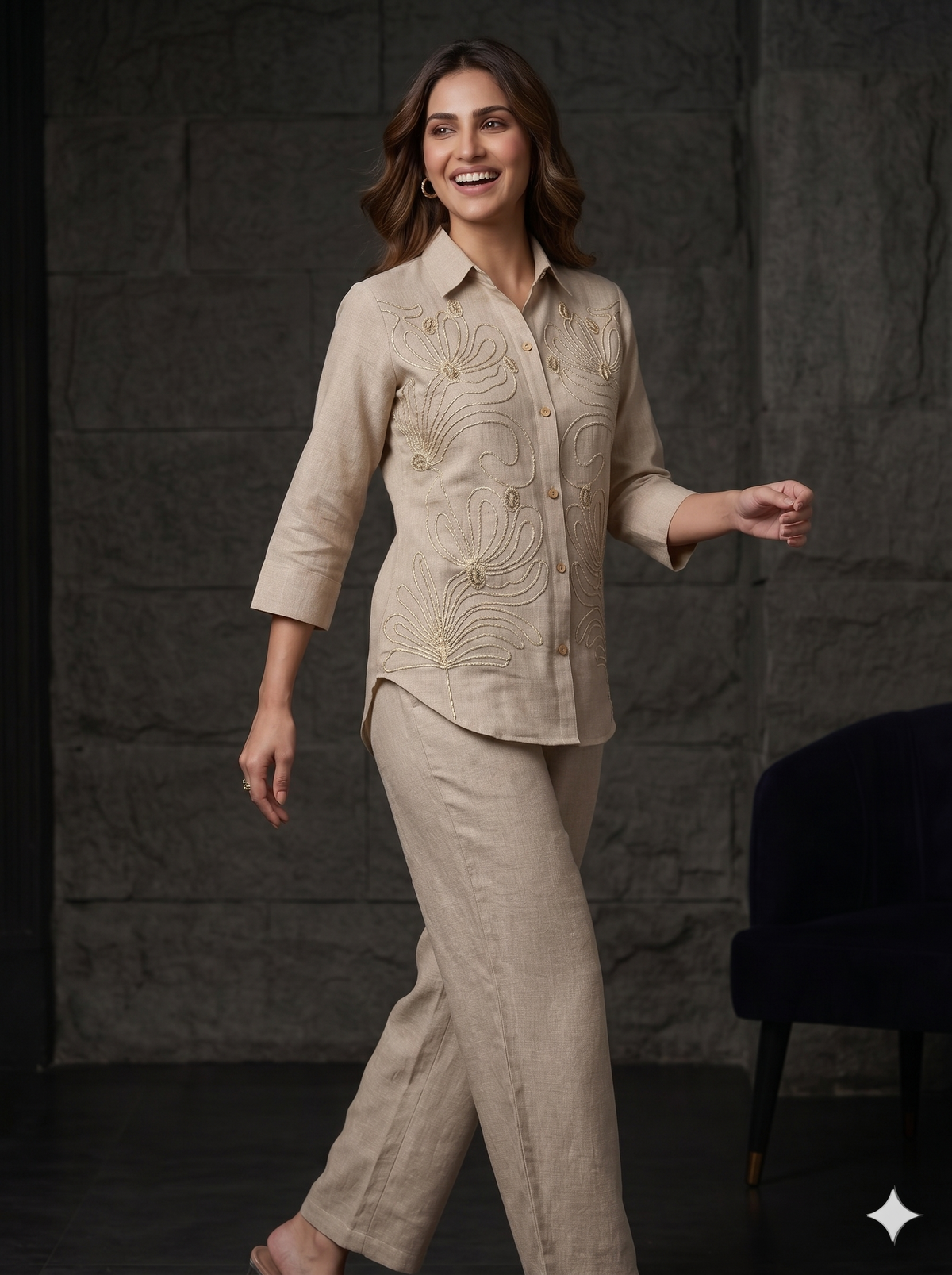 Coco Hand Embroidery Jute Co-ord Set