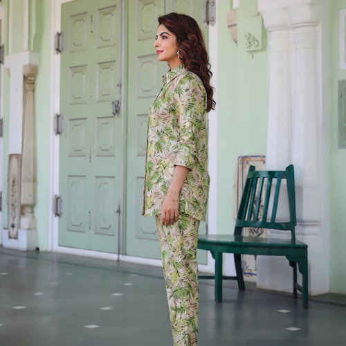 Aira Floral Hand-embroidered Co-ord Set