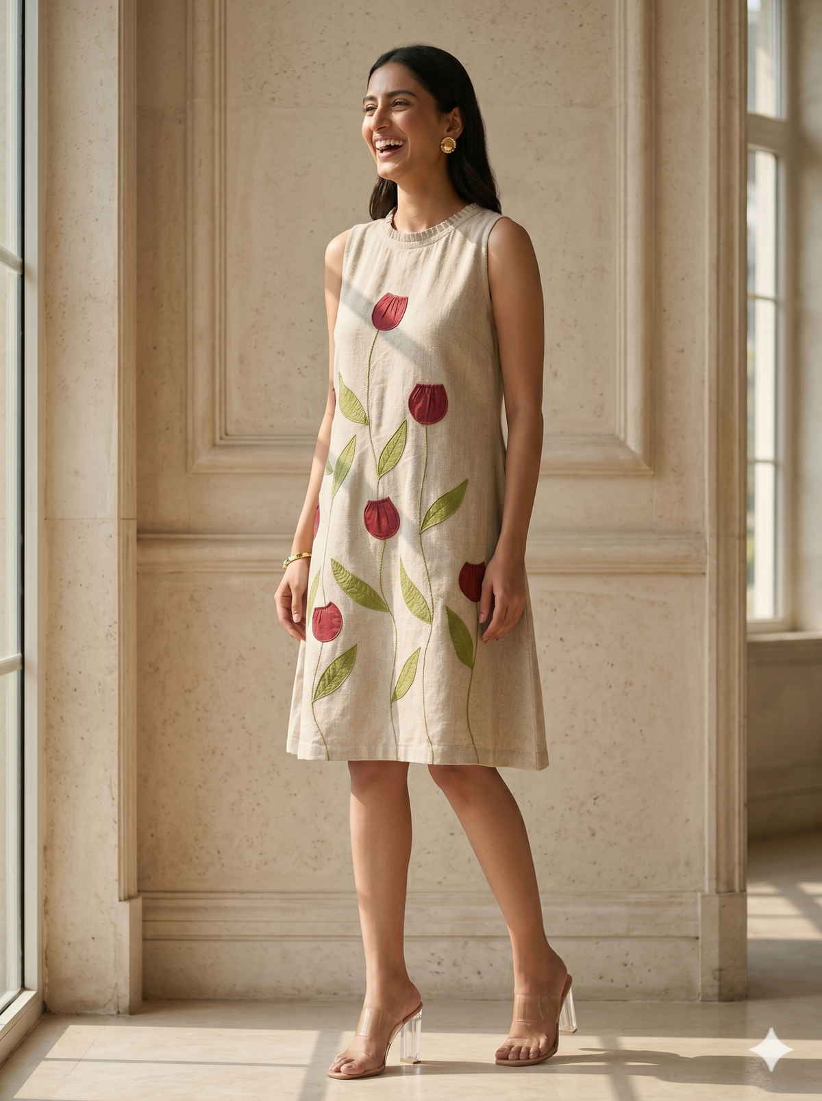 Tulip Applique Jute Dress