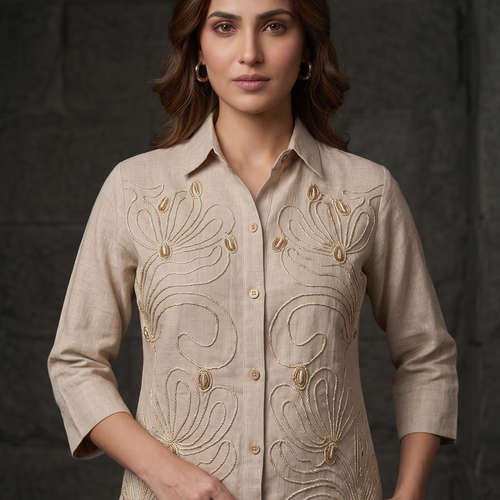 Coco Hand Embroidery Jute Co-ord Set