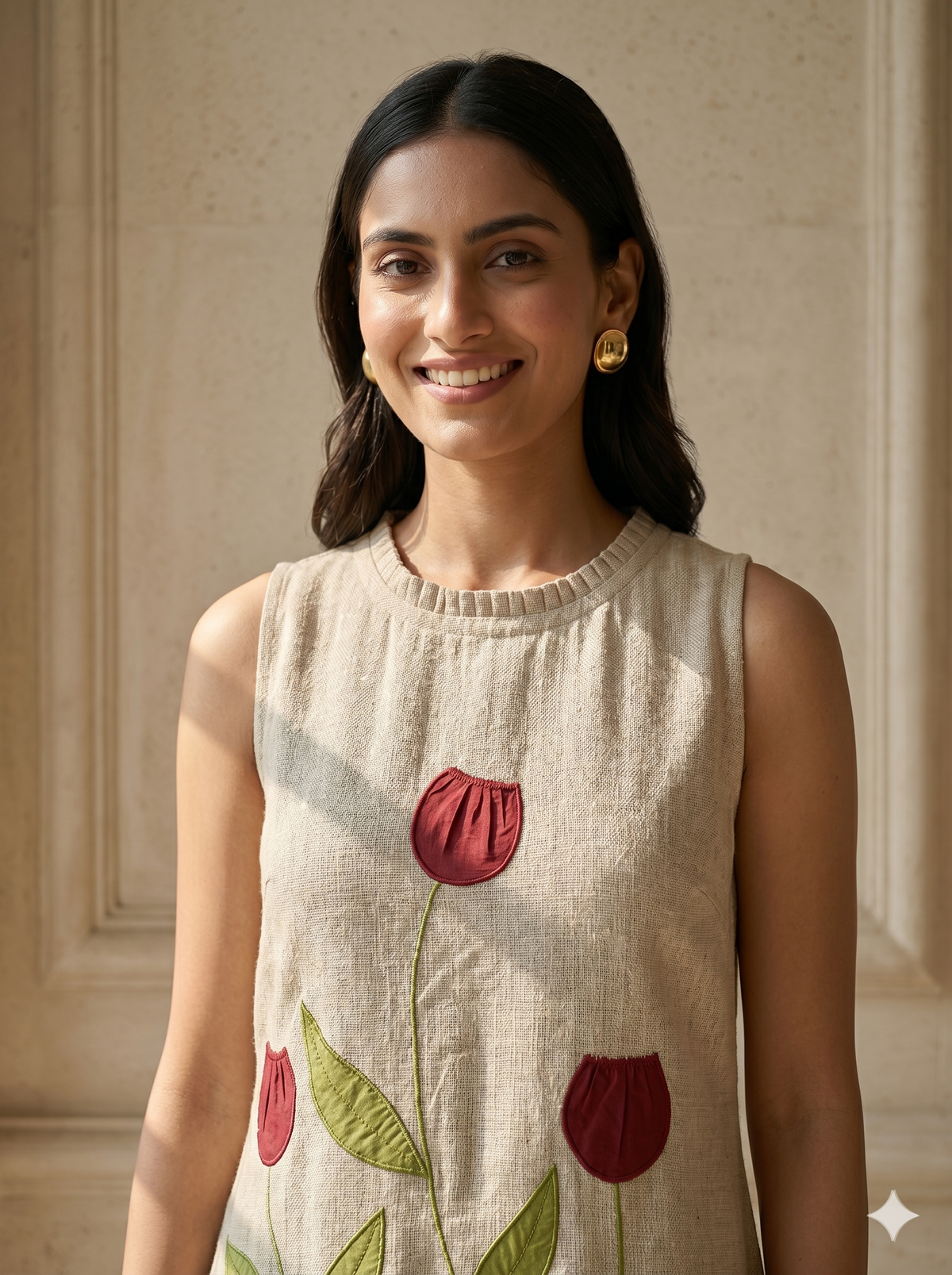 Tulip Applique Jute Dress