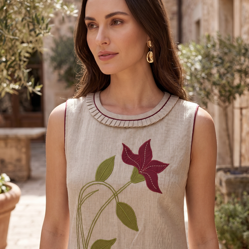 Mabel Applique Jute Dress