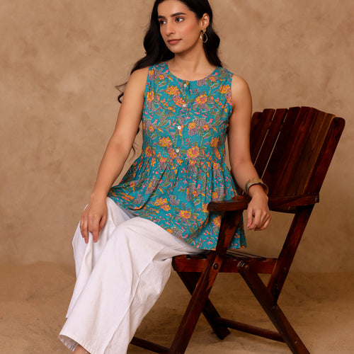 Amber Pure Cotton Peplum Top
