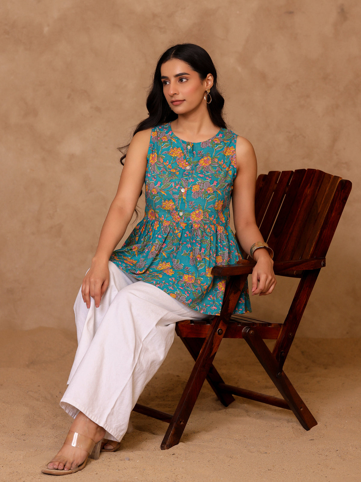 Amber Pure Cotton Peplum Top