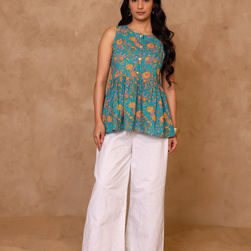 Amber Pure Cotton Peplum Top