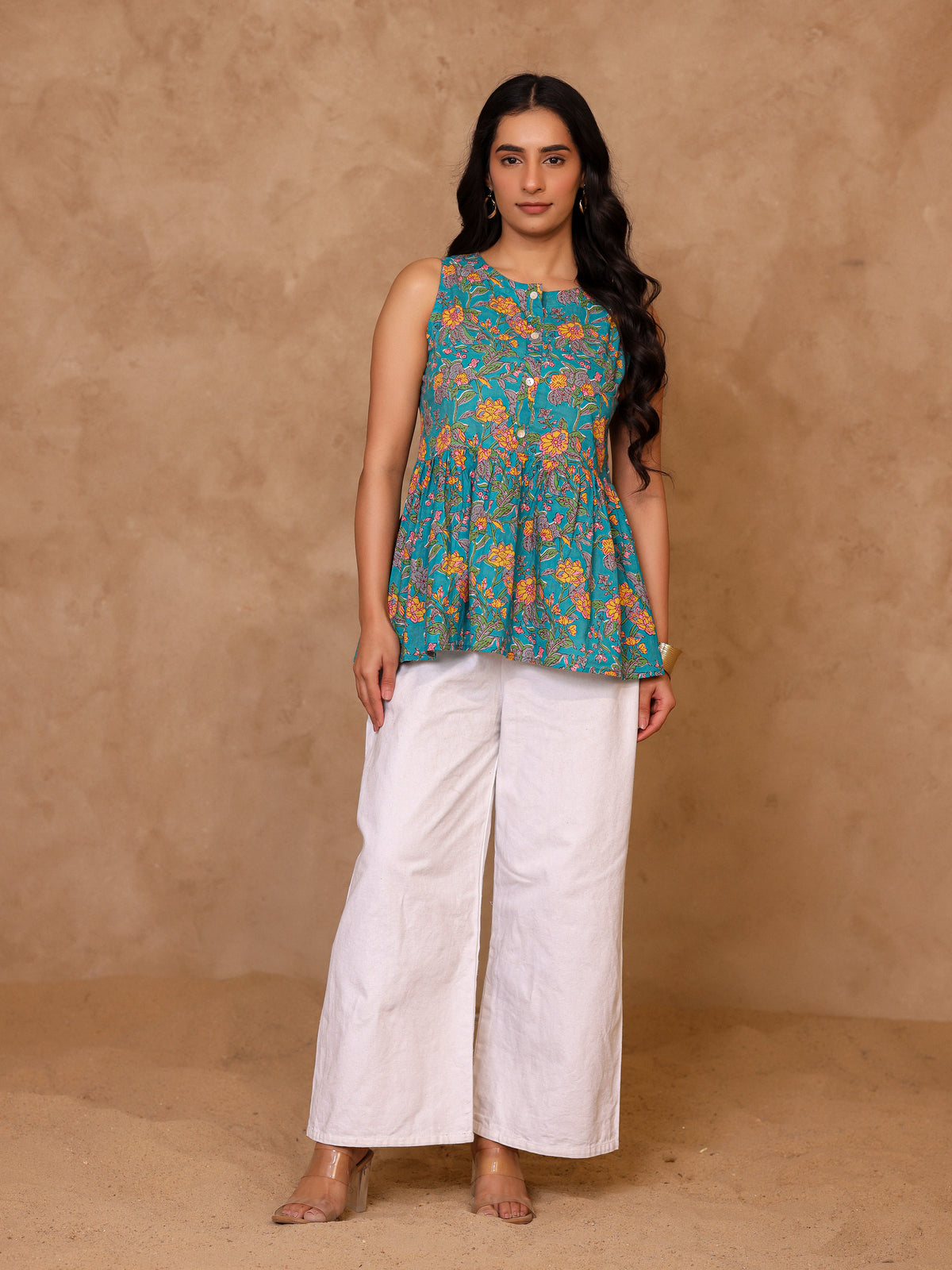 Amber Pure Cotton Peplum Top