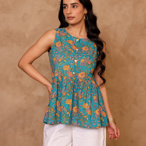 Amber Pure Cotton Peplum Top