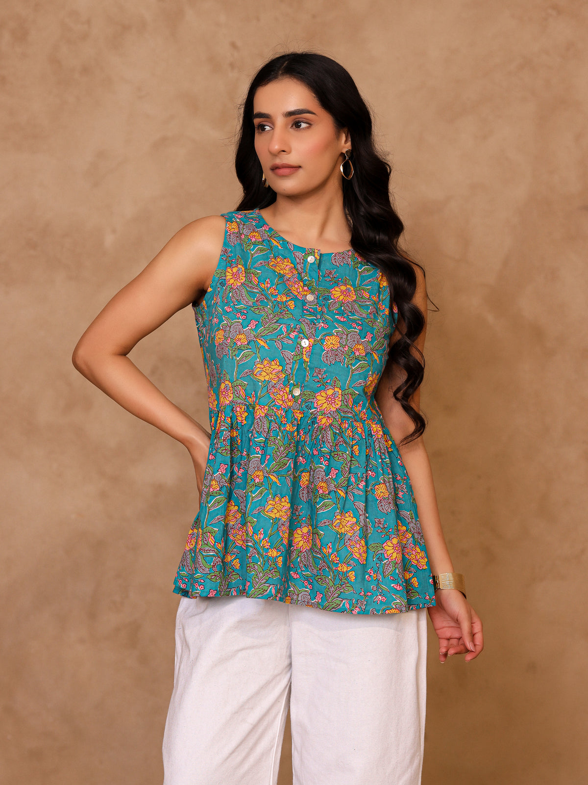 Amber Pure Cotton Peplum Top