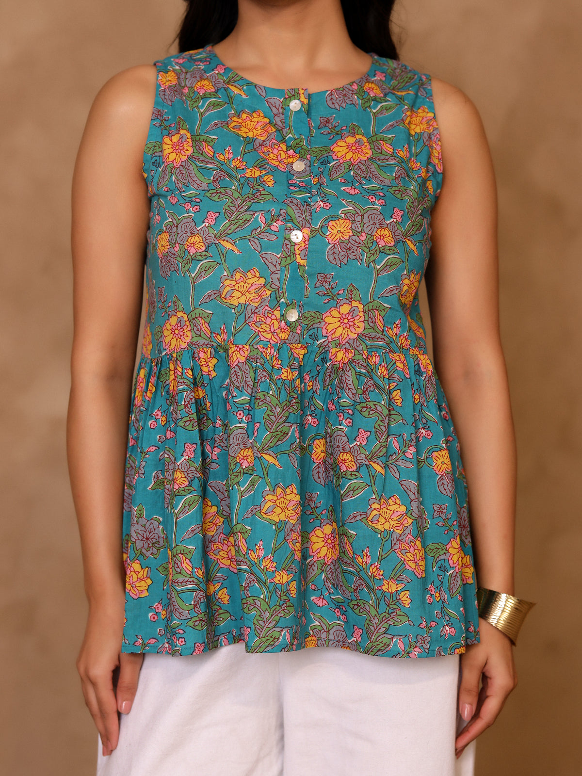 Amber Pure Cotton Peplum Top