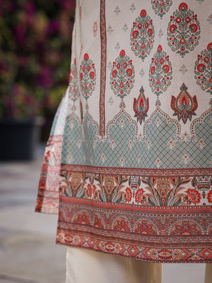 Cream Pakistani Cotton Suit Set