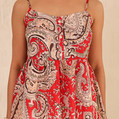 Alaya Printed Pure Cotton Peplum Top