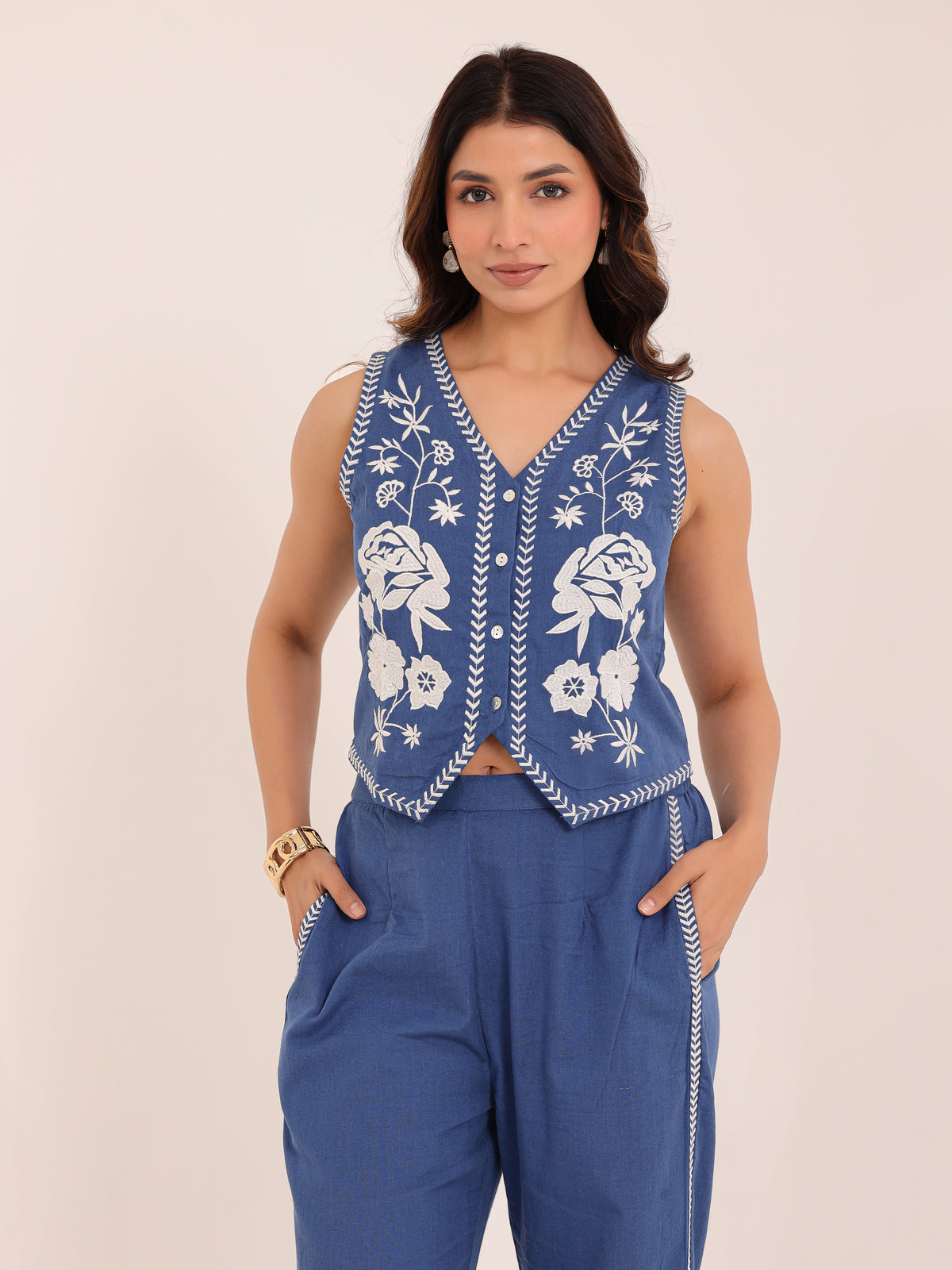 Vera Embriodered Vest Set