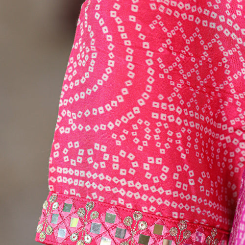 Purple Ombre Bandhni Suit Set