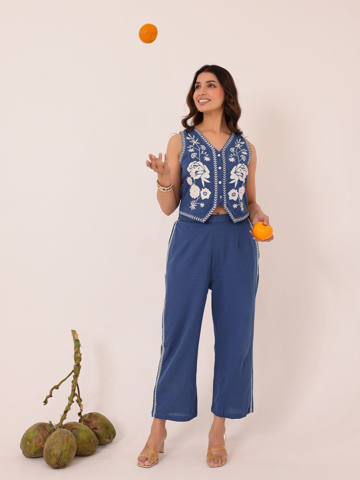 Vera Embriodered Vest Set