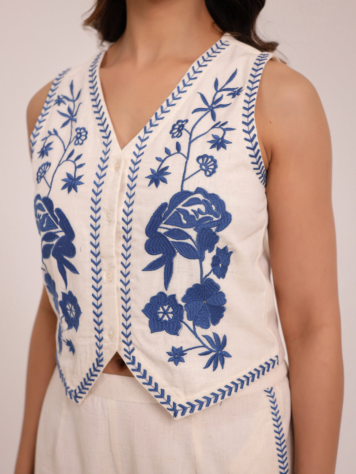Vera Embriodered Vest Set