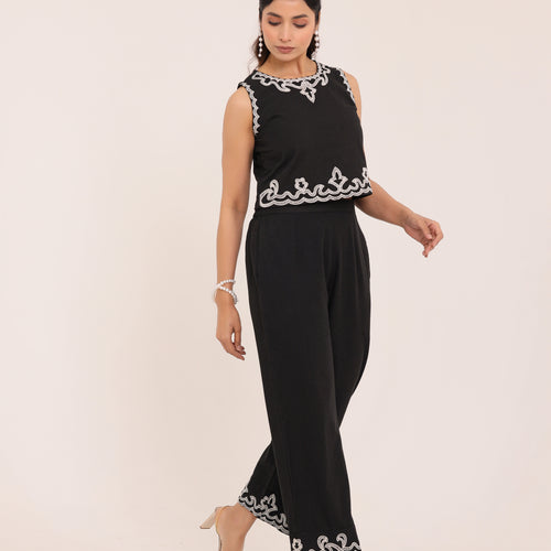 Zola Embroidered Crop Co-ord Set