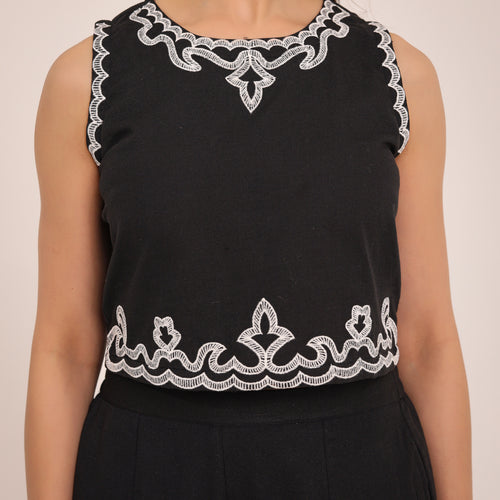 Zola Embroidered Crop Co-ord Set