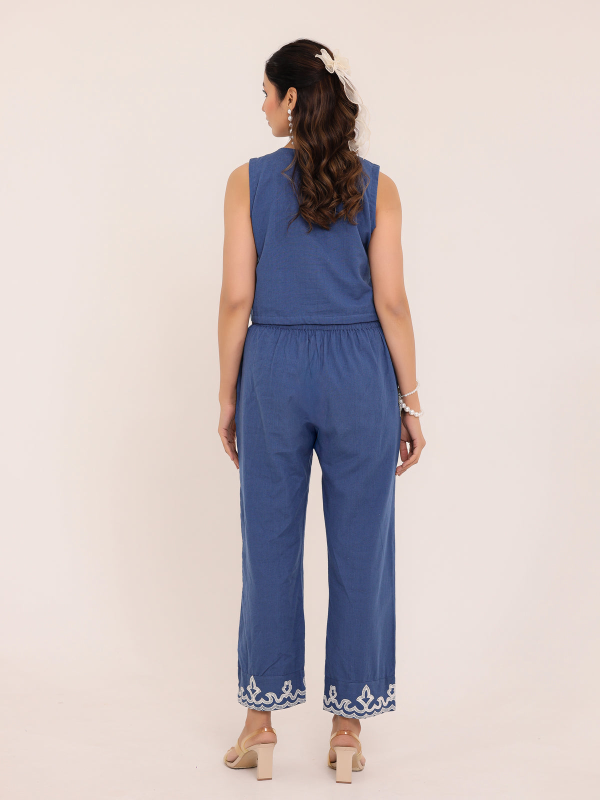 Zola Embroidered Crop Co-ord Set