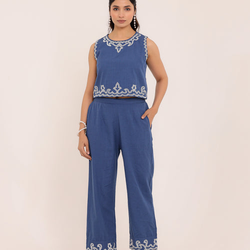 Zola Embroidered Crop Co-ord Set