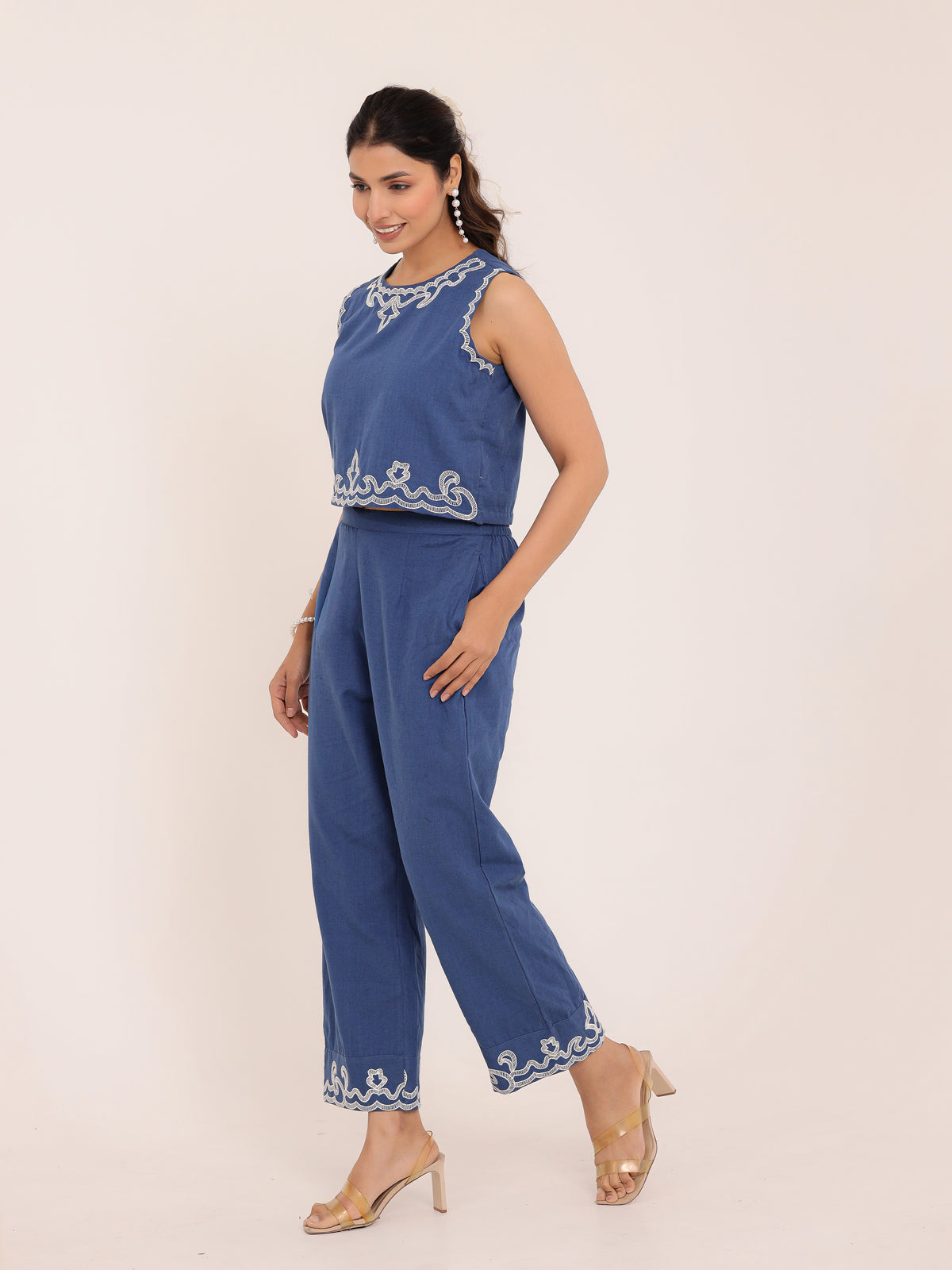 Zola Embroidered Crop Co-ord Set
