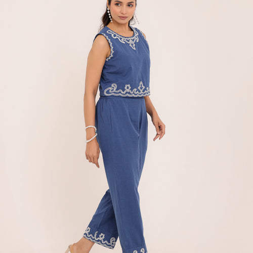 Zola Embroidered Crop Co-ord Set