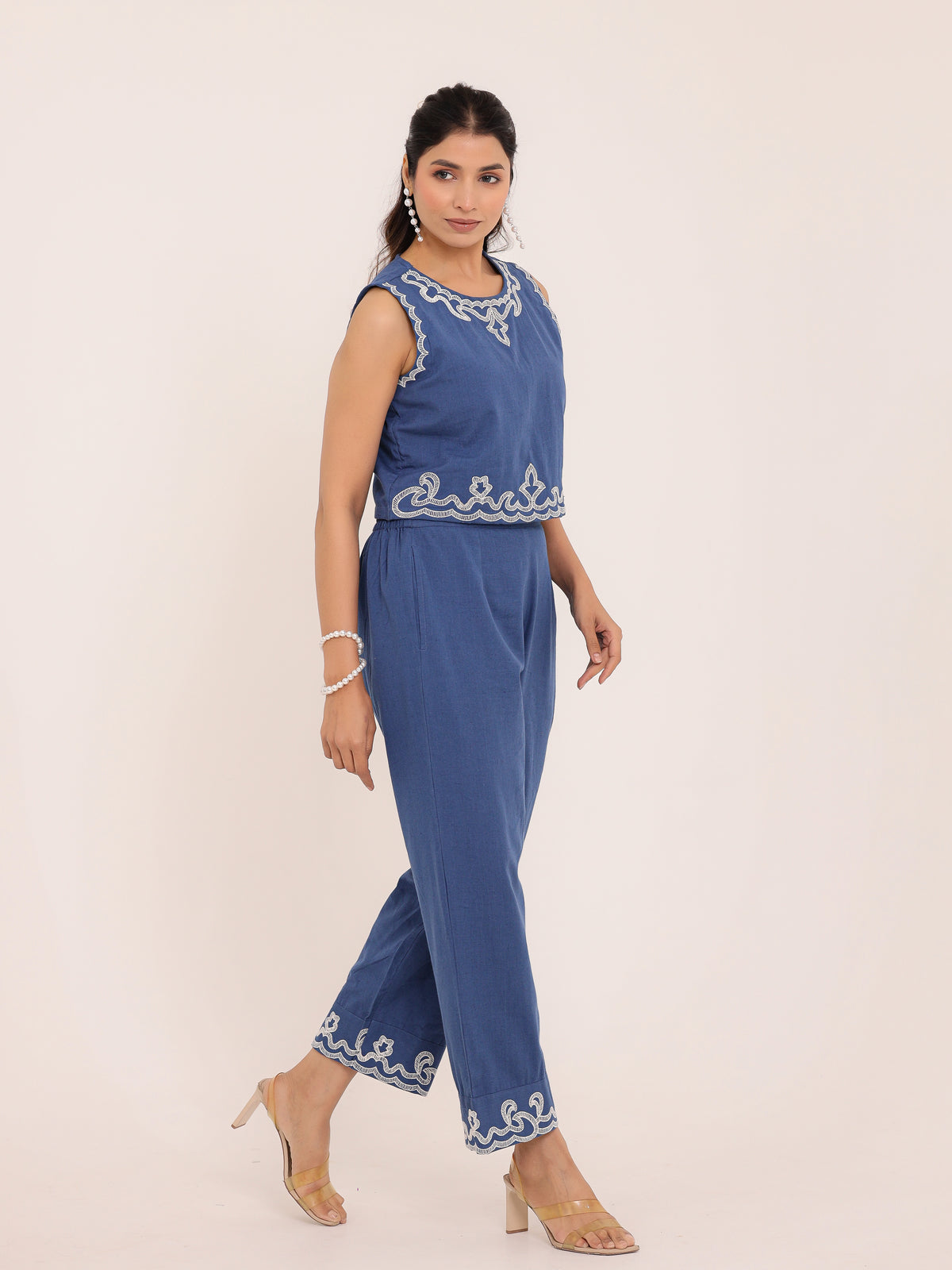 Zola Embroidered Crop Co-ord Set