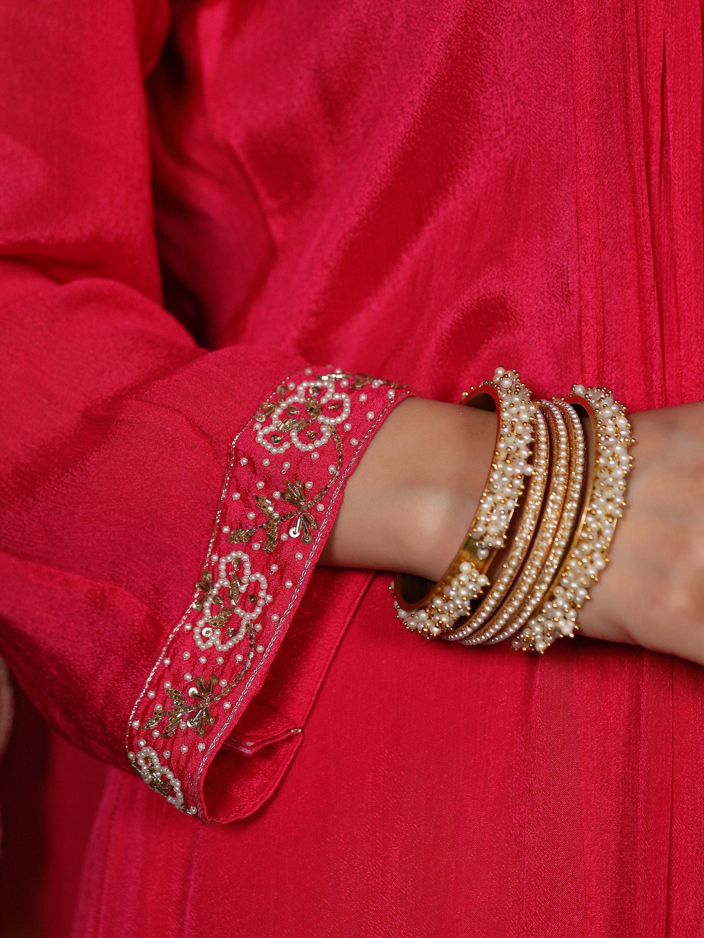 Vivid Pink Chinnon Suit Set