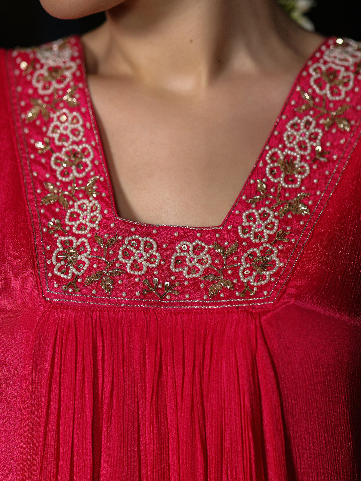 Vivid Pink Chinnon Suit Set
