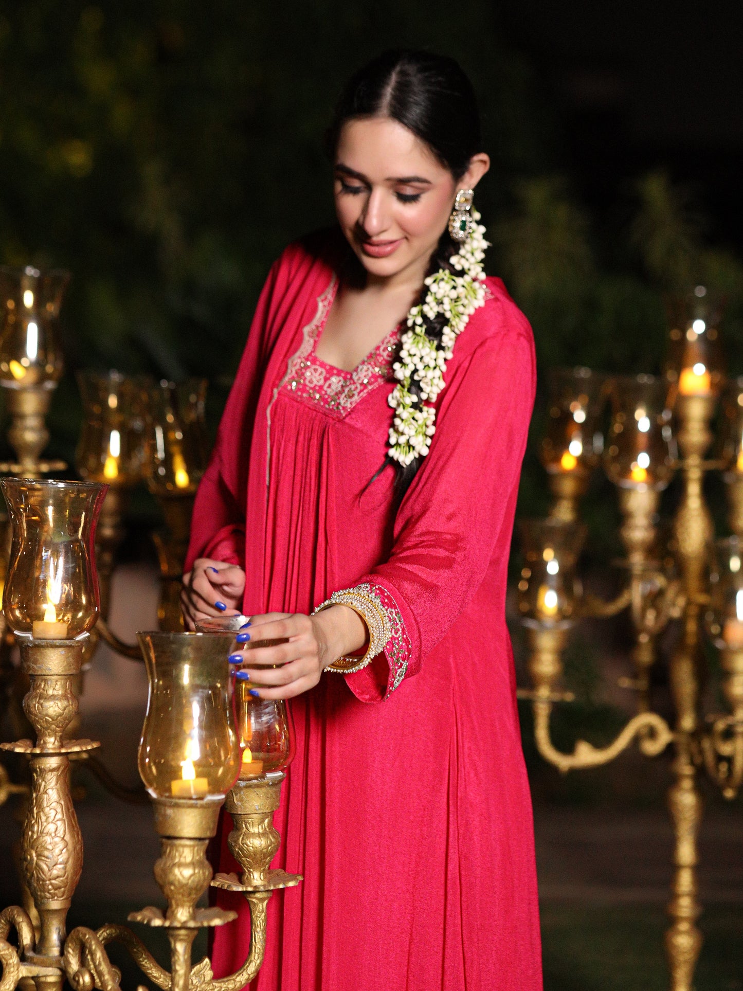 Vivid Pink Chinnon Suit Set