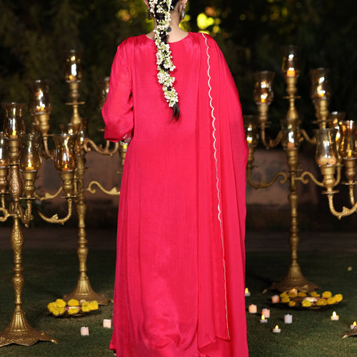 Vivid Pink Chinnon Suit Set