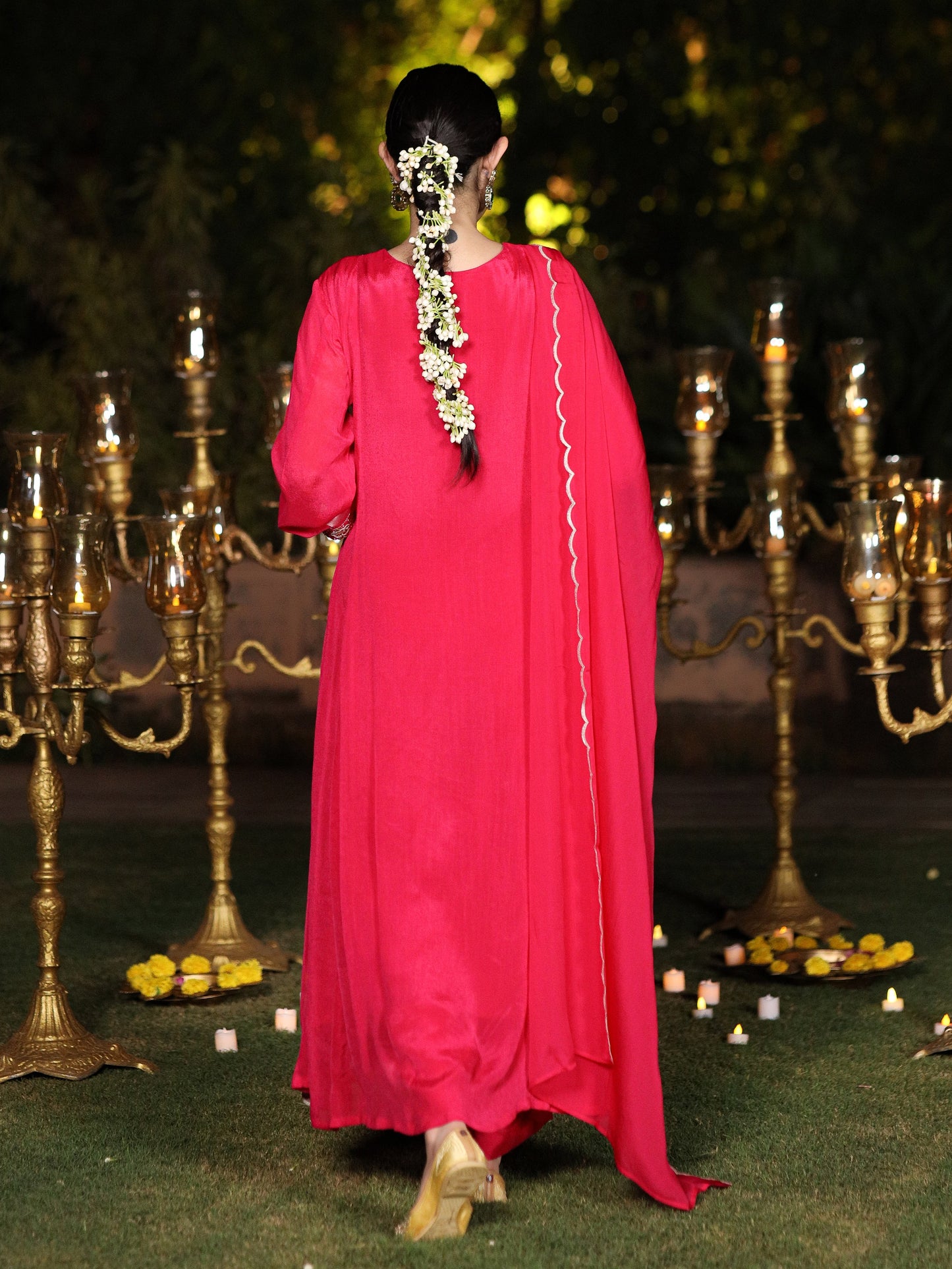 Vivid Pink Chinnon Suit Set