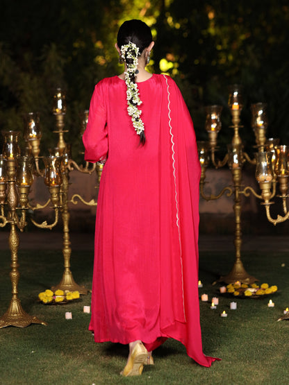 Vivid Pink Chinnon Suit Set