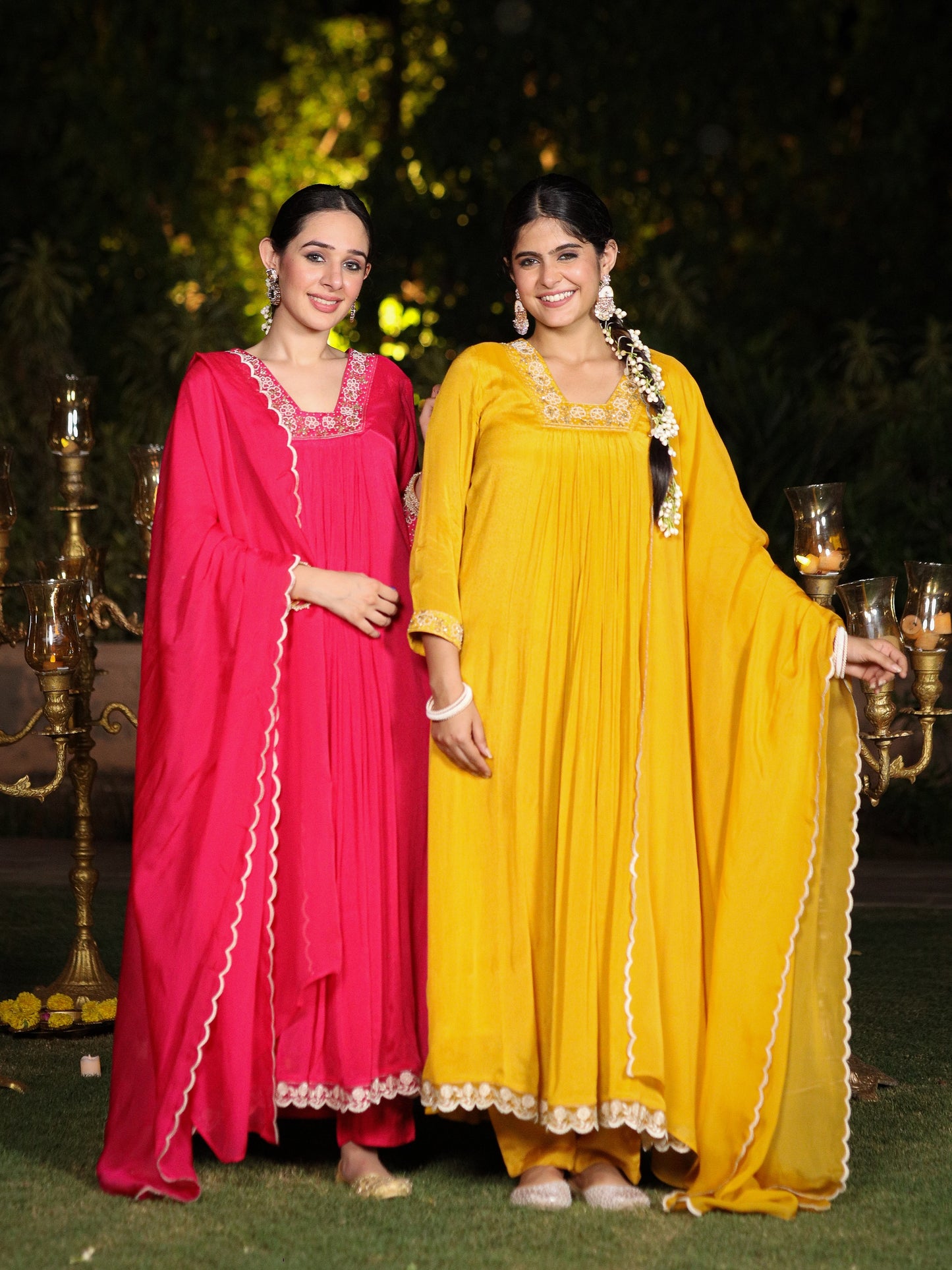 Vivid Pink Chinnon Suit Set