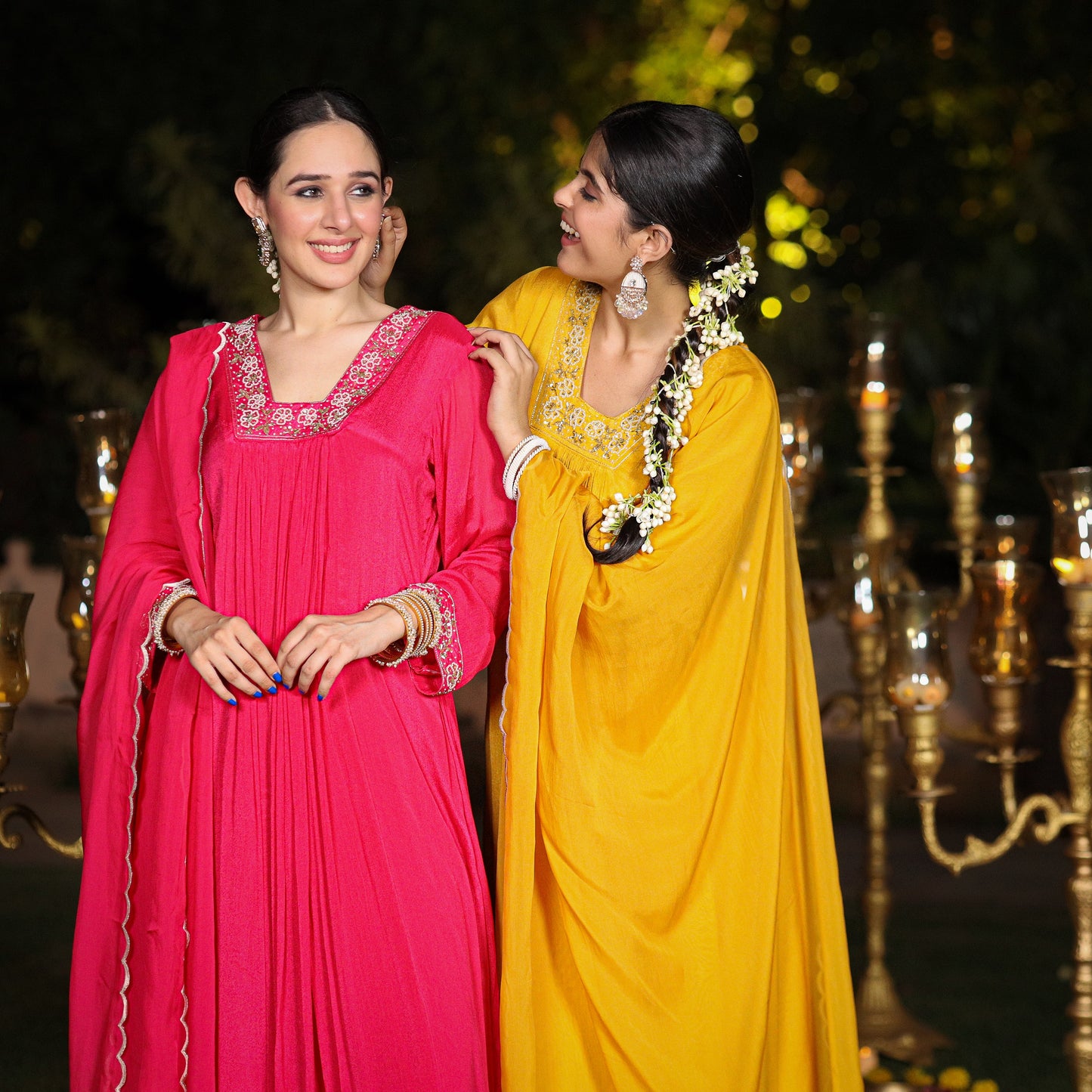 Vivid Pink Chinnon Suit Set