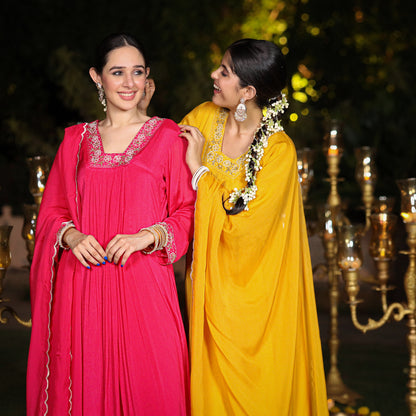 Vivid Pink Chinnon Suit Set