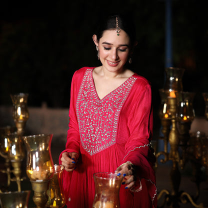 Rani Pink Chinnon Suit Set