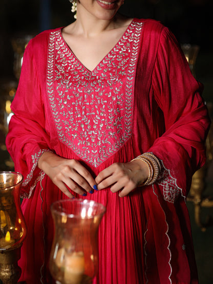 Rani Pink Chinnon Suit Set