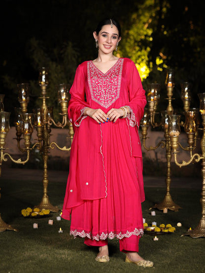 Rani Pink Chinnon Suit Set