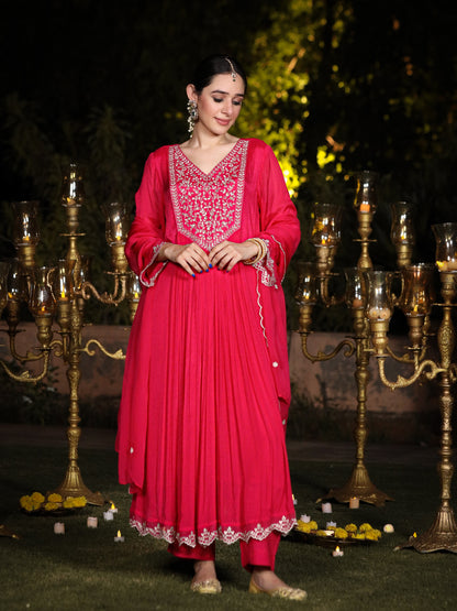 Rani Pink Chinnon Suit Set