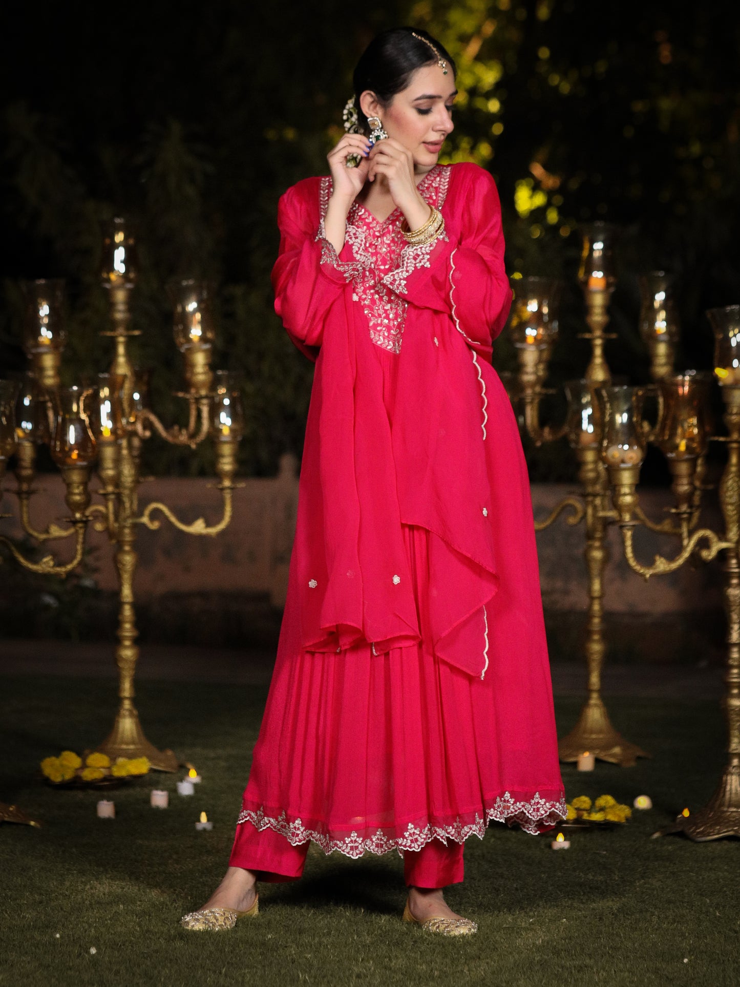 Rani Pink Chinnon Suit Set