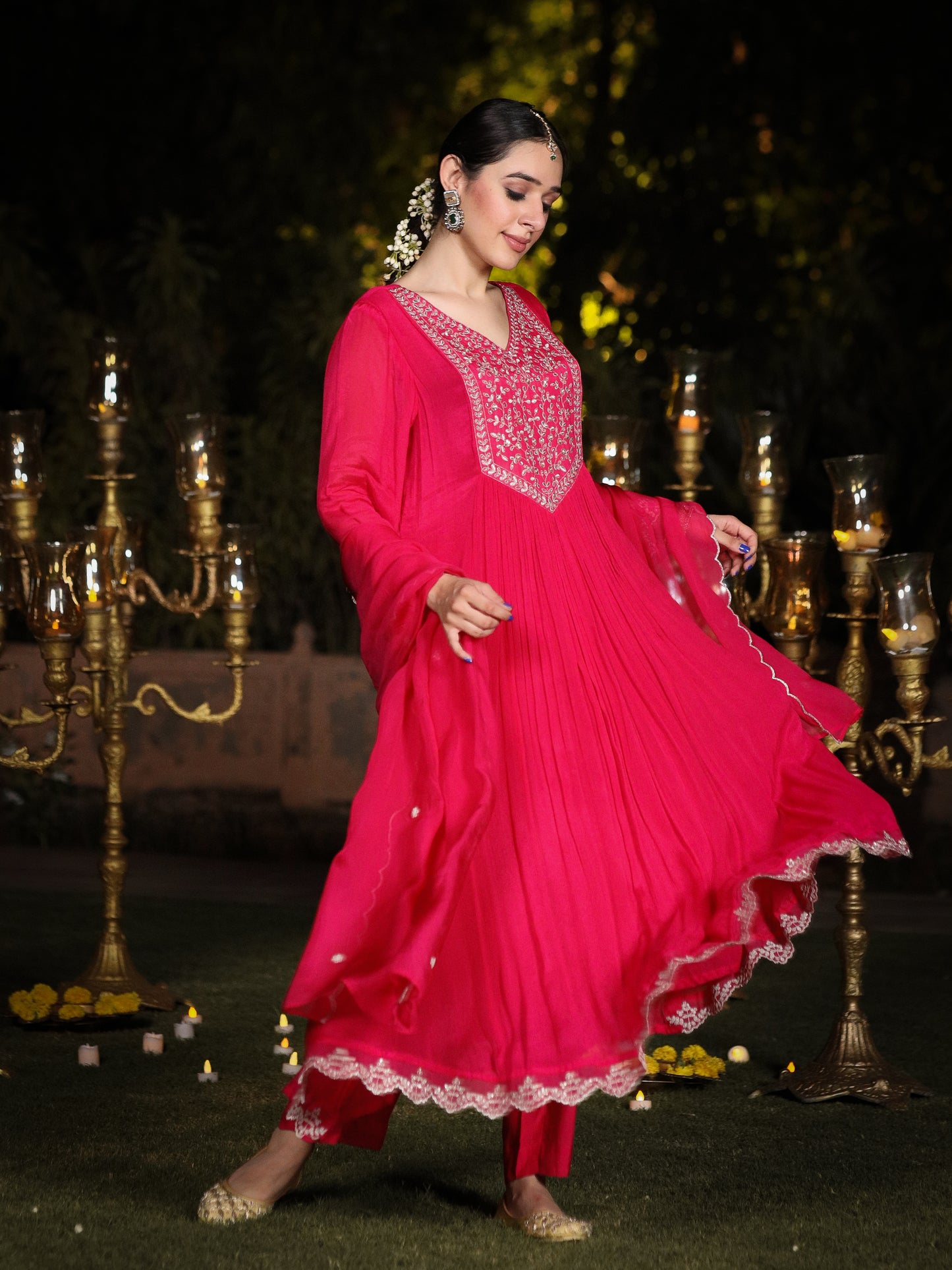 Rani Pink Chinnon Suit Set