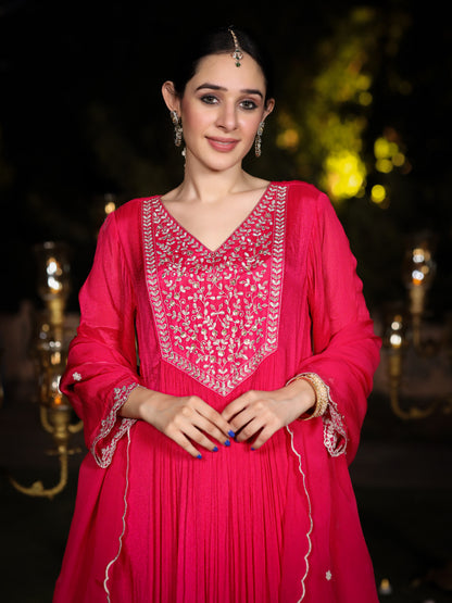 Rani Pink Chinnon Suit Set